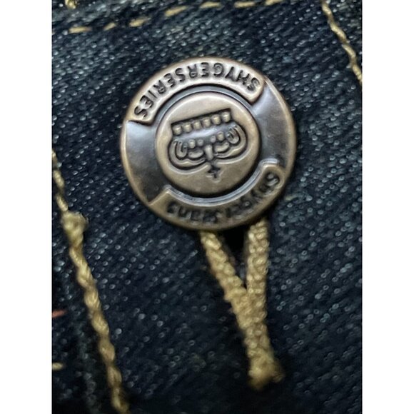 Shyger Series Women XL Patchwork Sequin Bootcut Jeans Dark Blue Mid-Rise Casual - Picture 9 of 10